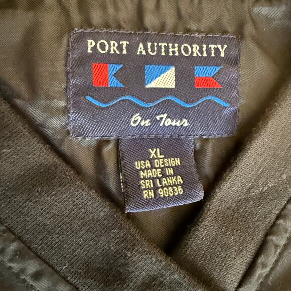 VTG Port Authority Windbreaker Jacket Sweater Jumper Men XL Black Golf Tennis - Picture 3 of 12